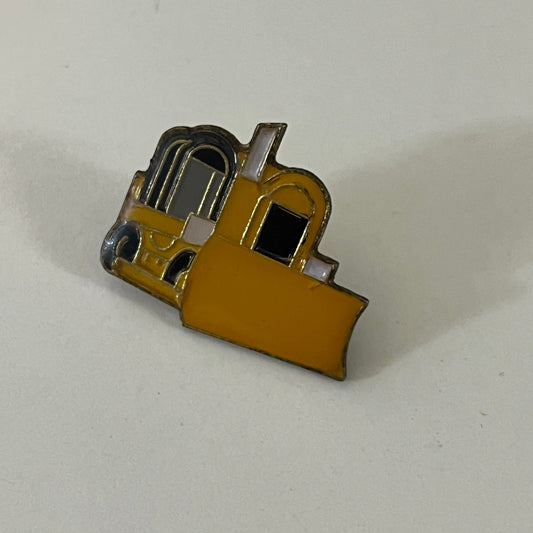 Bulldozer Construction Vintage Lapel Pin Enamel Pinback Button SE9