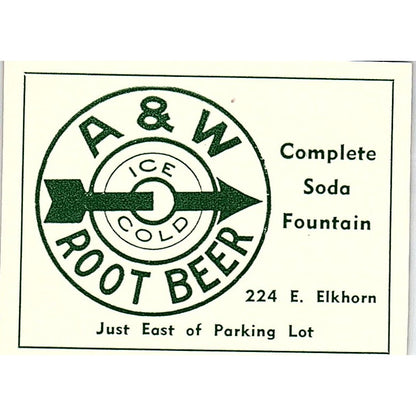 A&W Root Beer Soda Fountain 224 E. Elkhorn 1957 Estes Park CO Ad AG4-S10
