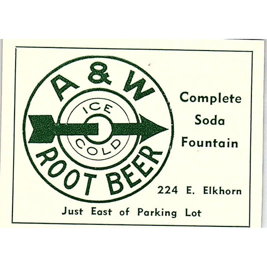 A&W Root Beer Soda Fountain 224 E. Elkhorn 1957 Estes Park CO Ad AG4-S10