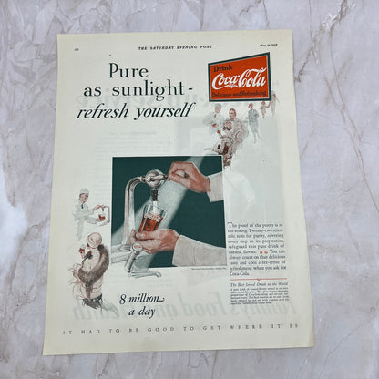 Coca-Cola Coke Pure Sunlight 1928 Original Magazine Advertisement FL6-8