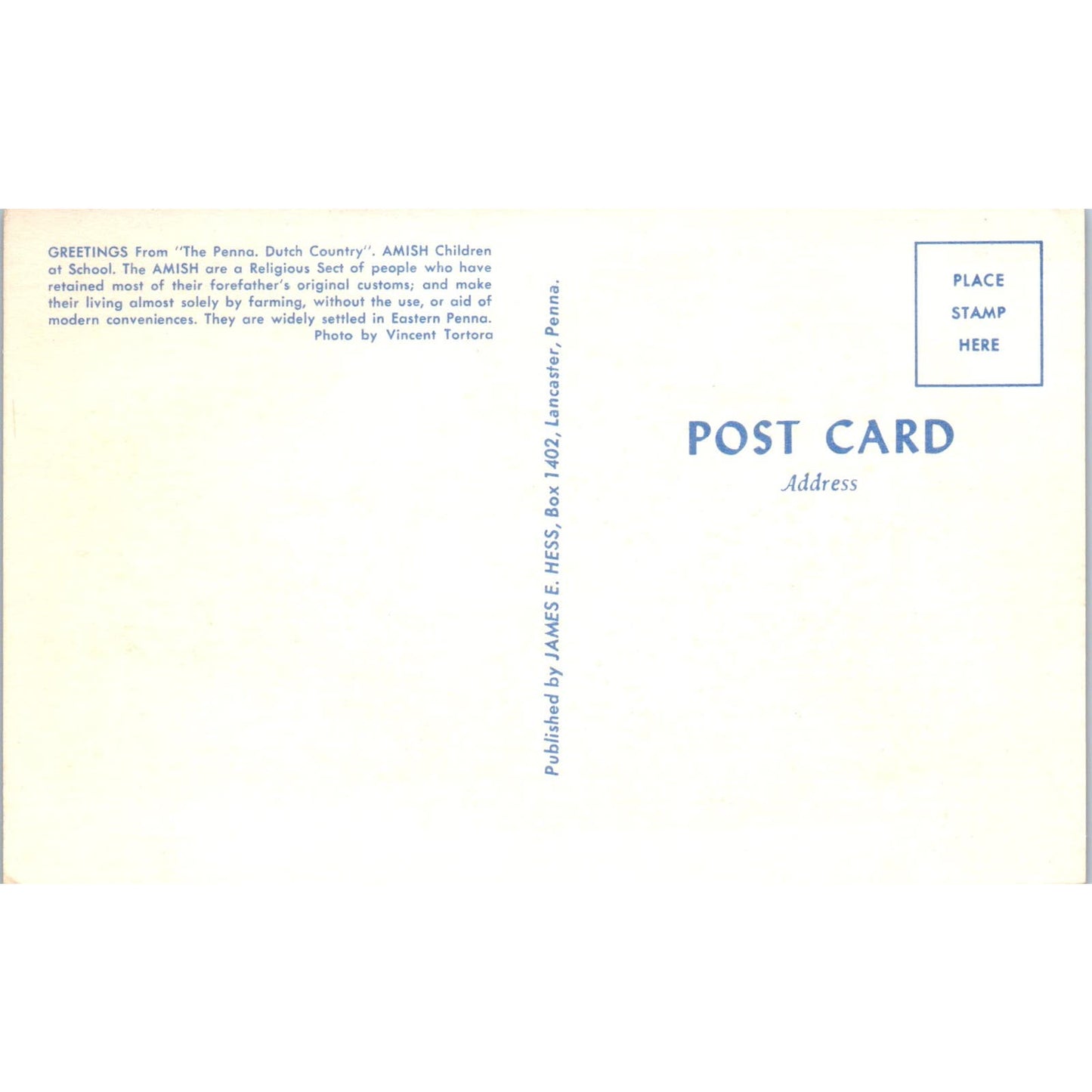 Amish Children At Desks in School Pennsylvania Dutch Country Postcard PD8