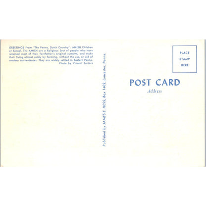 Amish Children At Desks in School Pennsylvania Dutch Country Postcard PD8