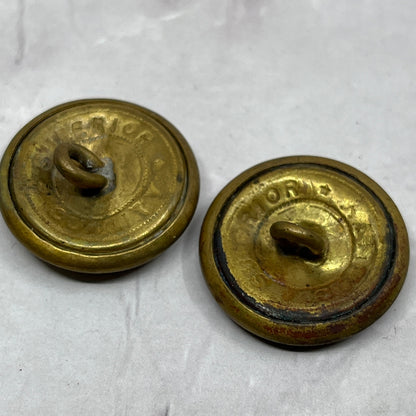 Set of 2 Antique Brass Postal Worker Uniform Buttons Superior Quality SC1