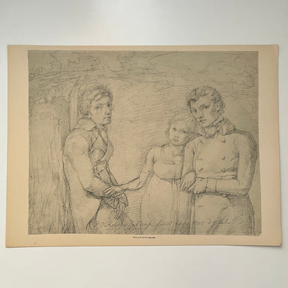 We Three - Philipp Otto Runge - 1936 Art Print Plate 11.5x15.75" V37-2