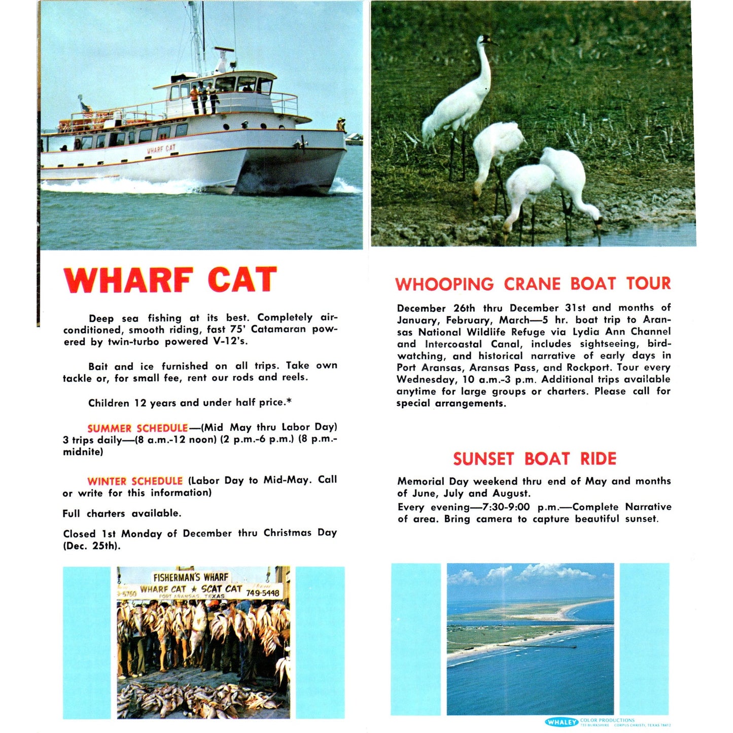 1980s Fisherman's Wharf Port Aransas Texas Brochure TF4-BC