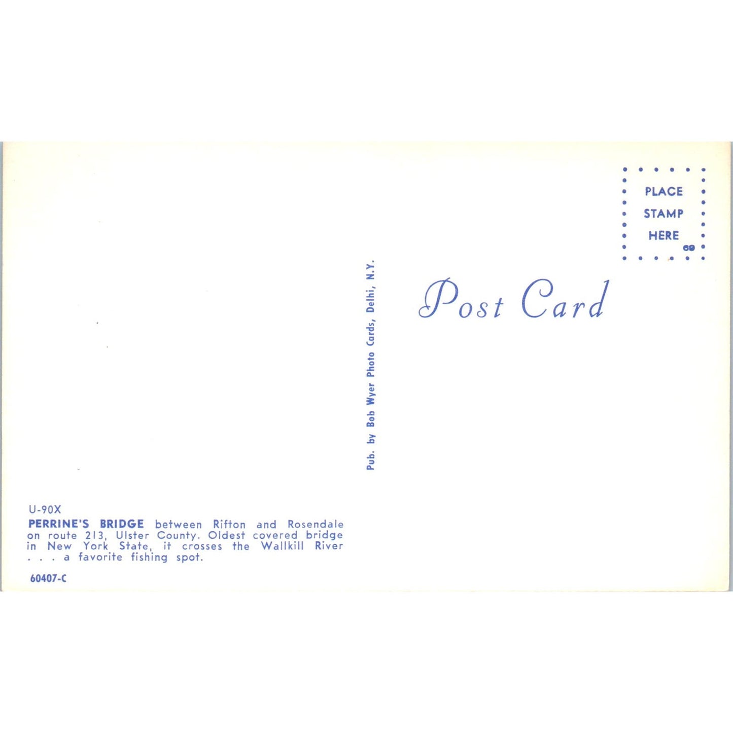 Perrine's Bridge Rifton Rosendale NY Vintage Covered Bridge Postcard PD6