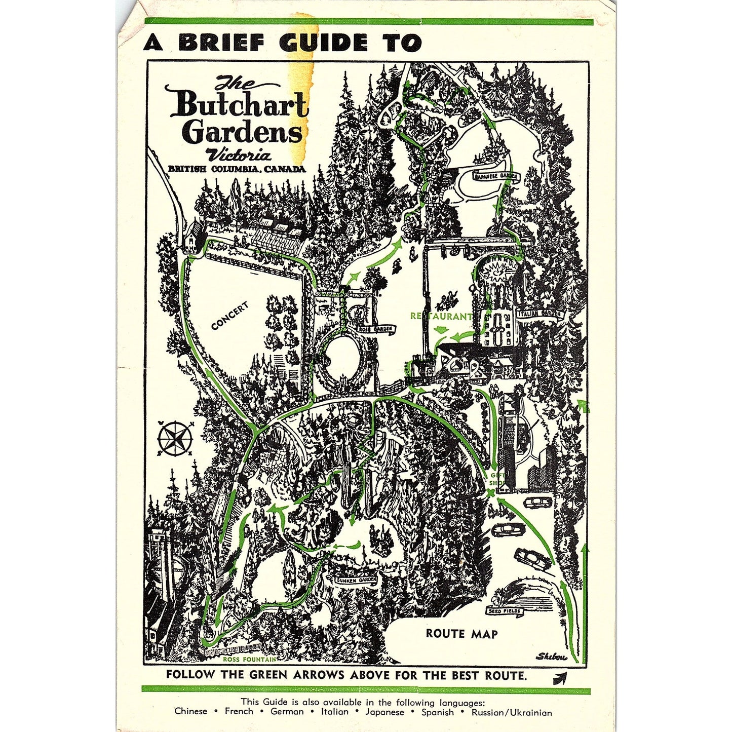 A Brief Guide to the Butchart Gardens Victoria BC Travel Brochure TH2-TB4