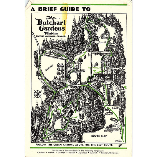 A Brief Guide to the Butchart Gardens Victoria BC Travel Brochure TH2-TB4