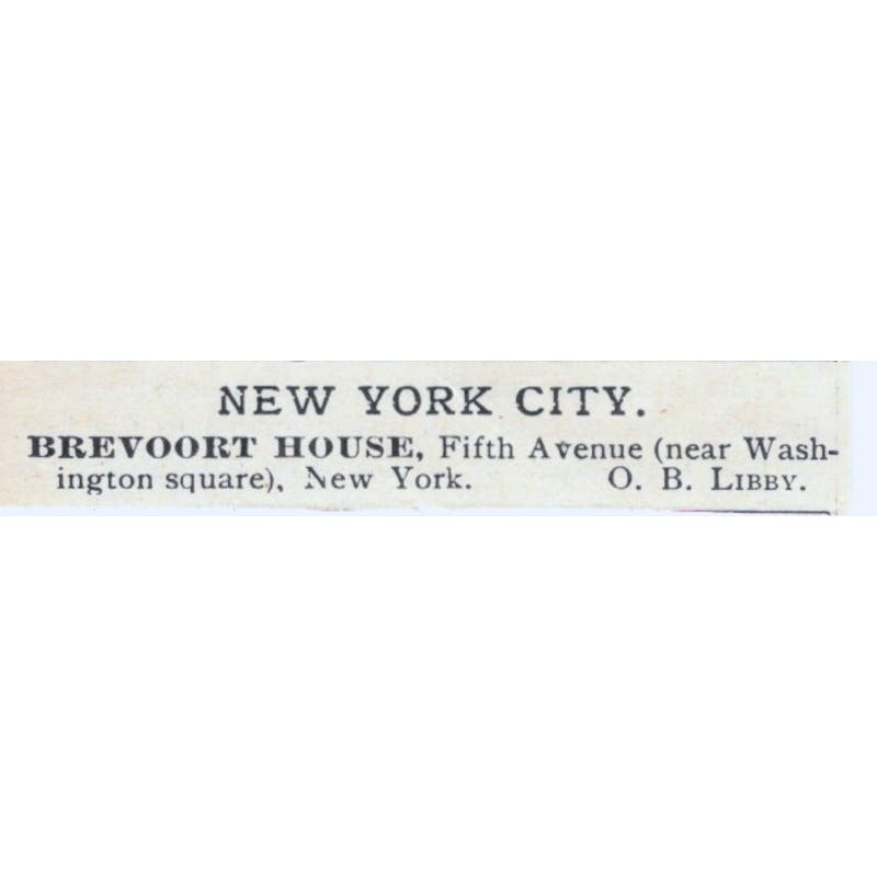 Brevoort House NYC O.B. Libby 1893 Judge Magazine Ad AB9-SB