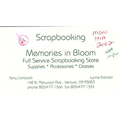 Terry Lombardi Lynne Estrada Memories in Bloom Scrapbooking Ventura Card SC9-B11