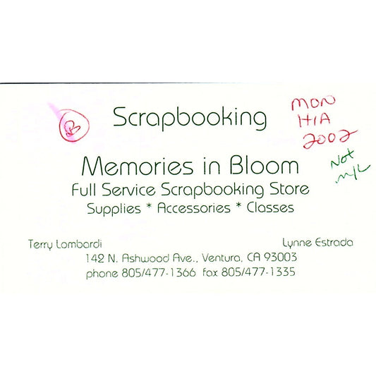 Terry Lombardi Lynne Estrada Memories in Bloom Scrapbooking Ventura Card SC9-B11