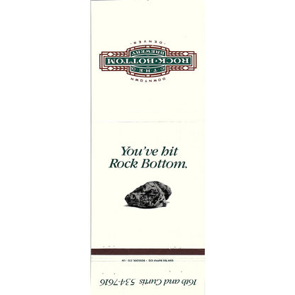 The Rock Bottom Brewery Denver CO Jumbo Vintage Matchbook SA6-MB2-10