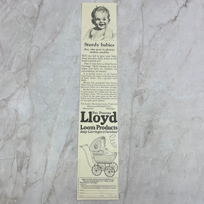 Lloyd Loom Products Baby Carriages & Furniture Menominee MI 1924 Ad FL6-11