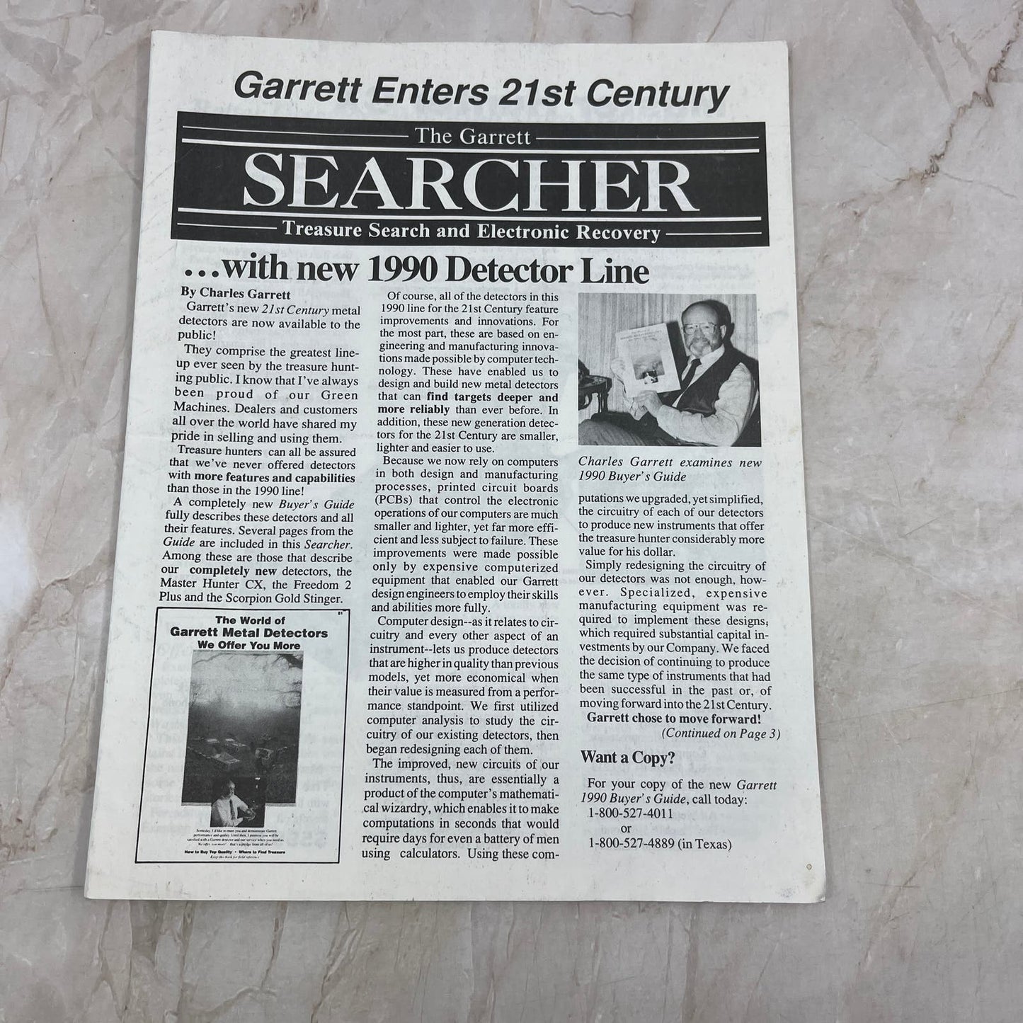 1990 Mar - The Garrett Searcher Newsletter Treasure Hunting Metal Detectors M20