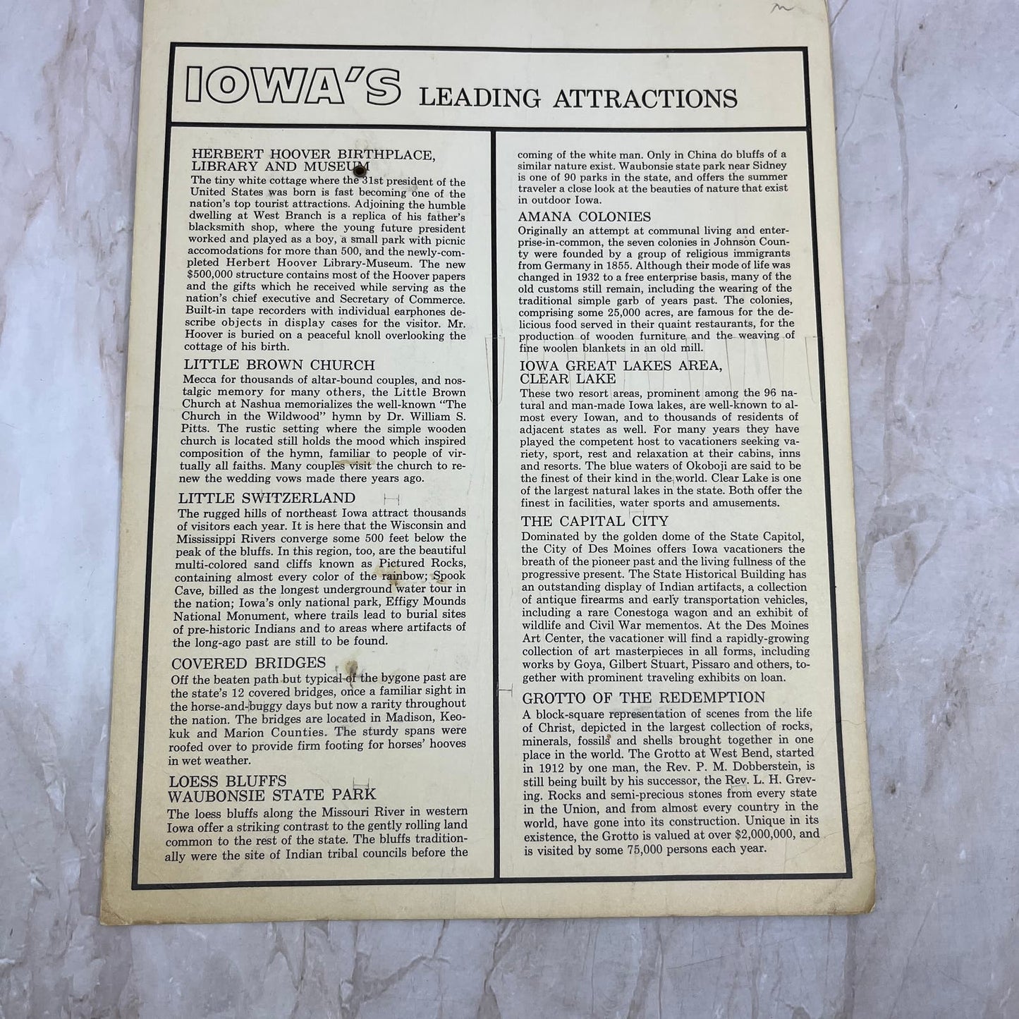 1965 The Fun in Iowa Game Attractions of Iowa Bozell & Jacobs TI8-S7