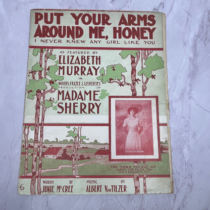 Put Your Arms Around Me Honey Alta Virginia Houston 1910 Sheet Music V16