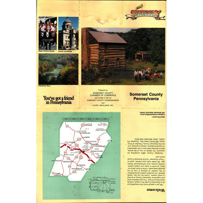1970s Somerset PA Attractions Fold Out Travel Guide V1-1
