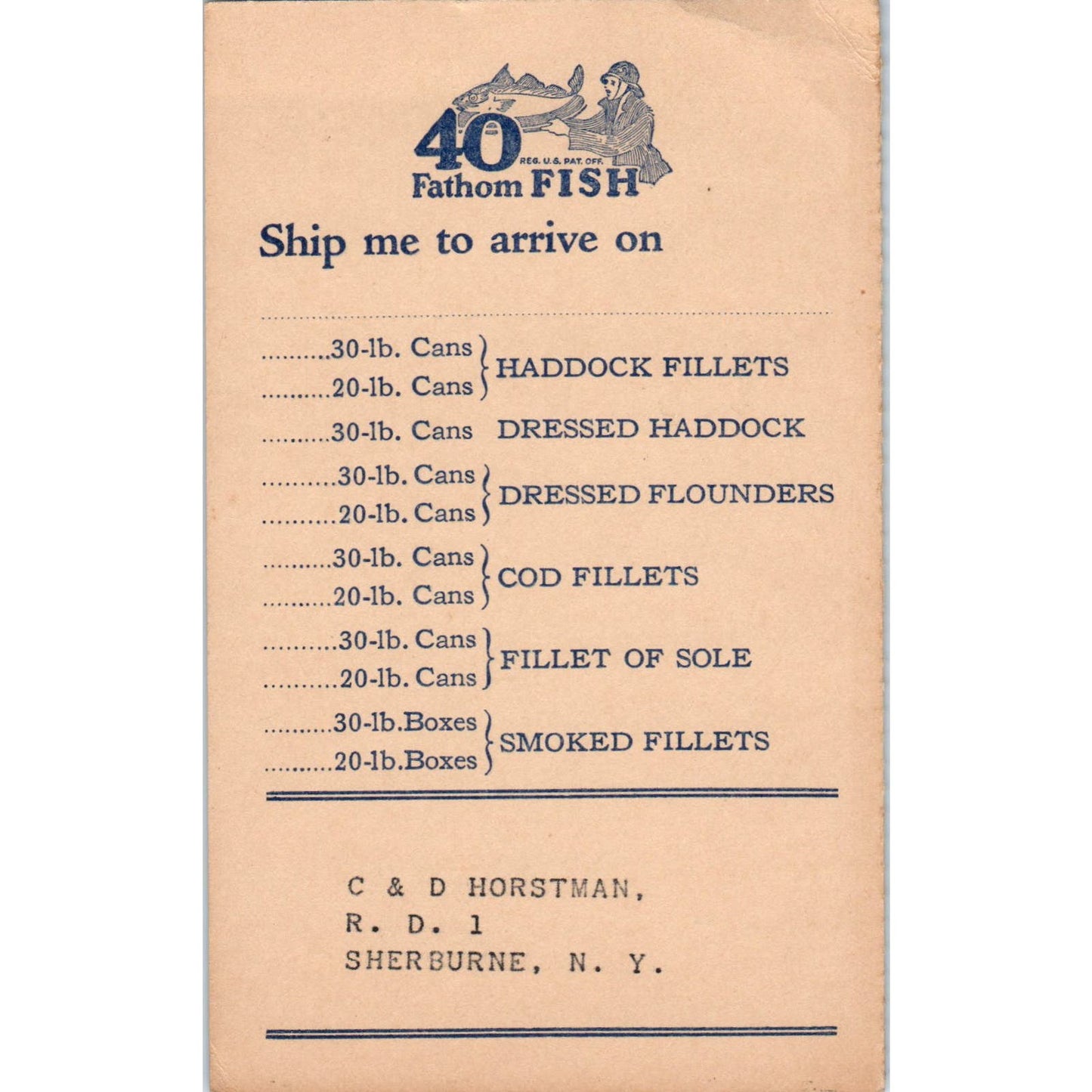 1920s Bay State Fishing Co Boston 40 Fathom Fish Business Reply Postcard PC7