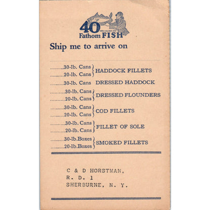 1920s Bay State Fishing Co Boston 40 Fathom Fish Business Reply Postcard PC7