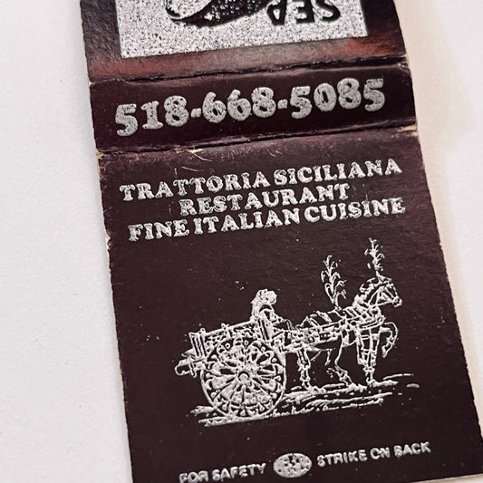 Trattoria Siciliana Restaurant Lake George NY Vintage Matchbook Cover TB6-MB1-11