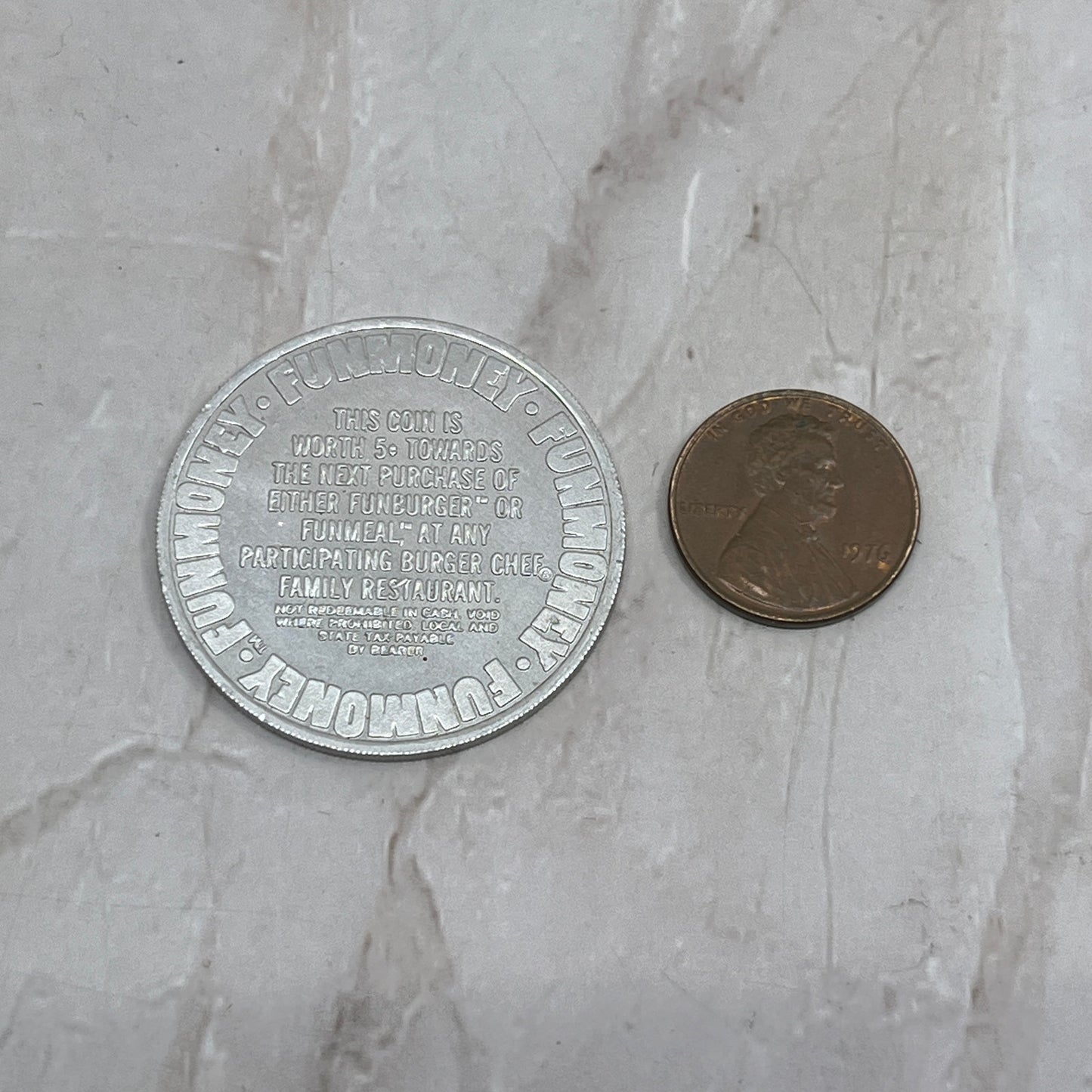 Burger Chef Funmoney Funburger Vintage Restaurant 5¢ Trade Token SB3