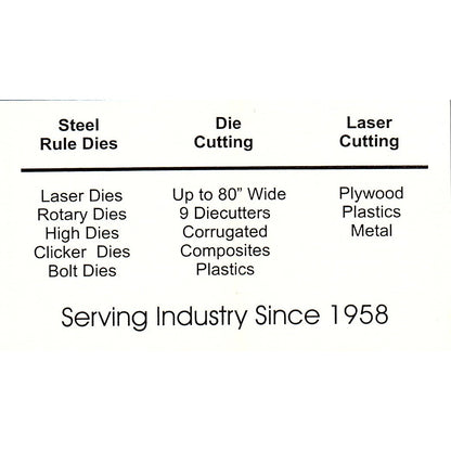 Schroeder & Bogardus Die Co Theo Anaheim CA Vintage Business Card SC9-B11