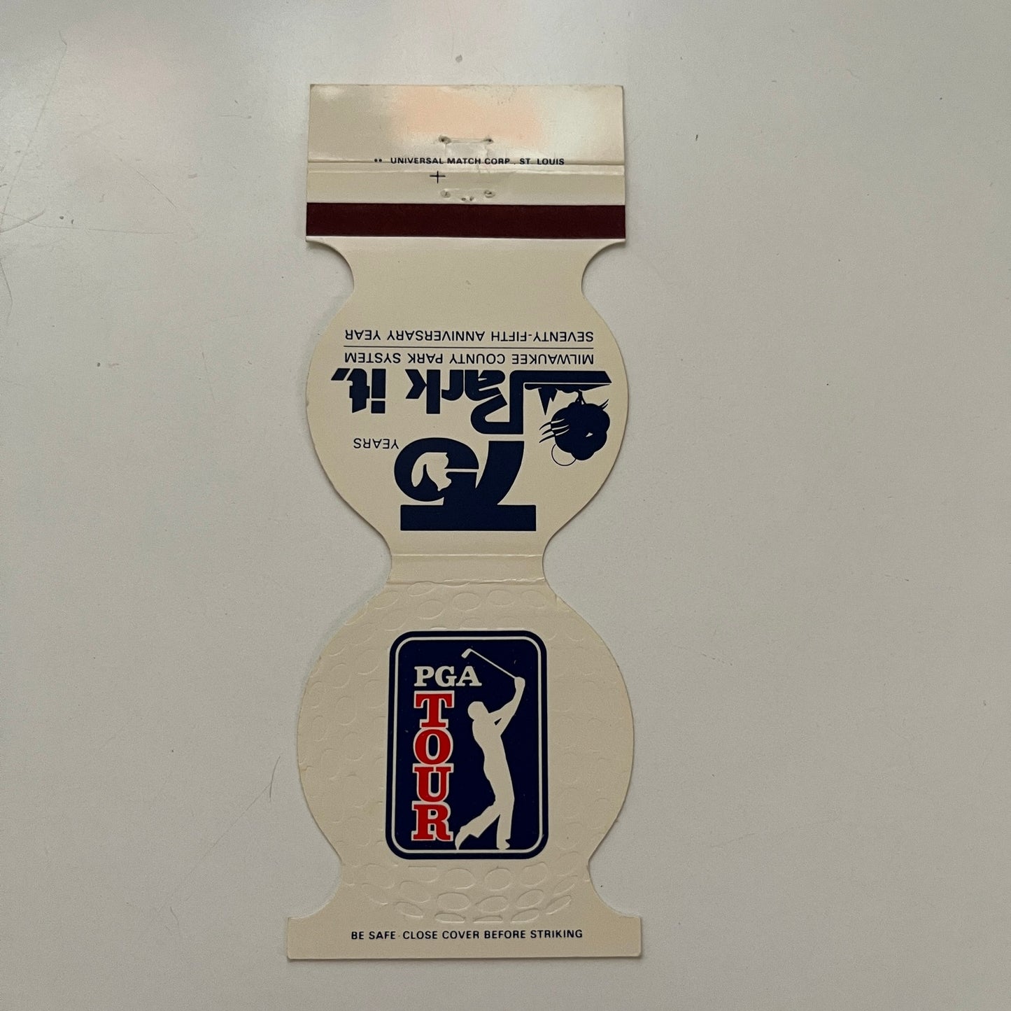 PGA Tour Golf 1982 Schedule Milwaukee Park System Vtg Matchbook Cover SC5-MB1