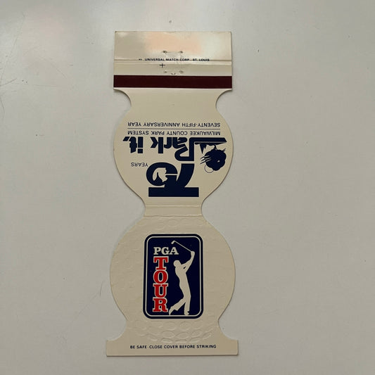 PGA Tour Golf 1982 Schedule Milwaukee Park System Vtg Matchbook Cover SC5-MB1