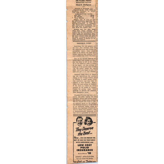 1951 News Clipping Second Jailbreak at Chelsea County Jail AF7-E7