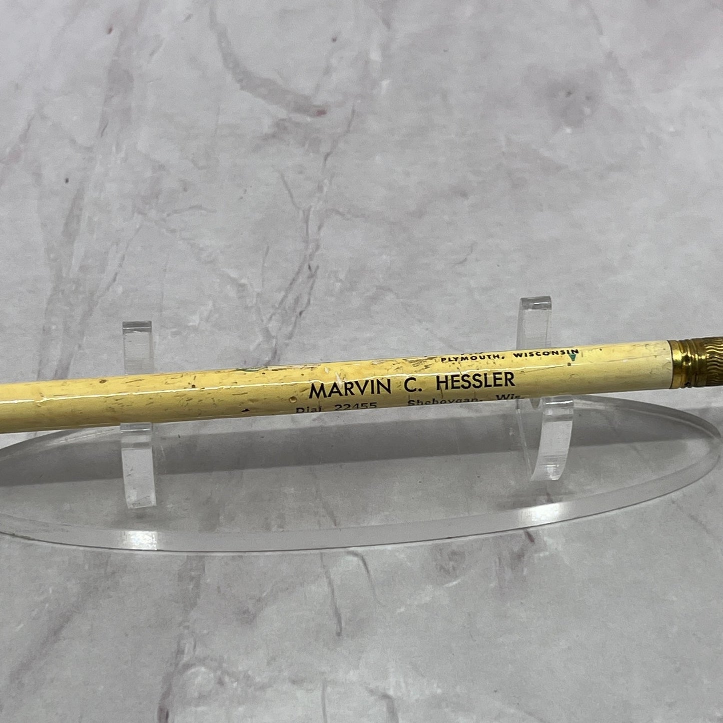 Marvin C Hessler Mutual Auto Ins Sheboygan WI Vintage Advertising Pencil SC1-P