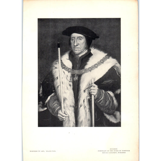 Portrait of the Duke of Norfolk - Holbein 1900 Victorian Art Print AB8-MA8