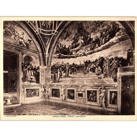 Raphael's Fresco Disputa - The Dispute Vintage Print 7x9.5 V4