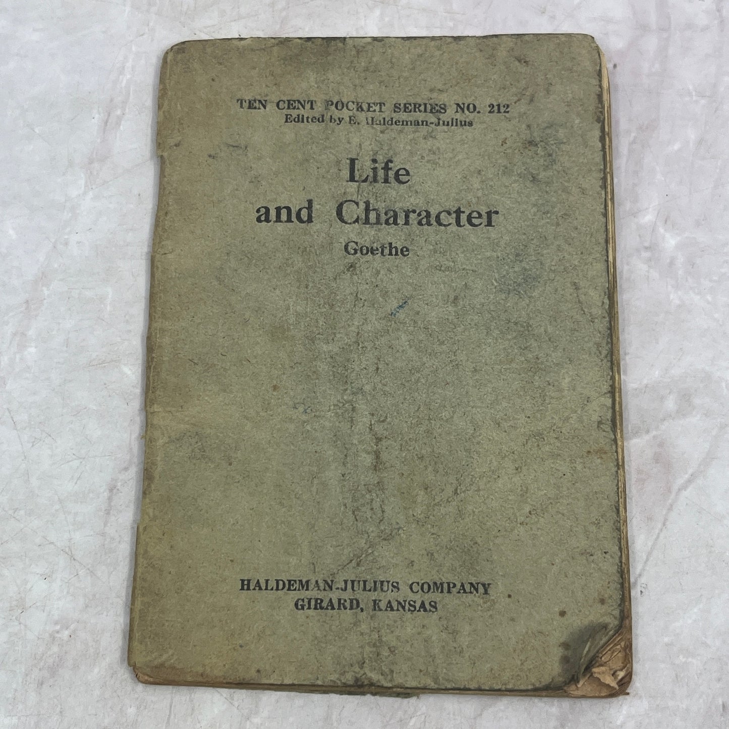 c1910 Life & Character - Goethe Ten Cent Pocket Series Book No.212 TB8-OB