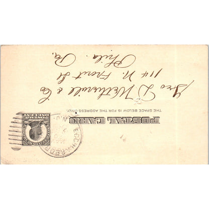 1909 Jacob Wimberg Egg Harbor City NJ Postal Mailing Card PE6