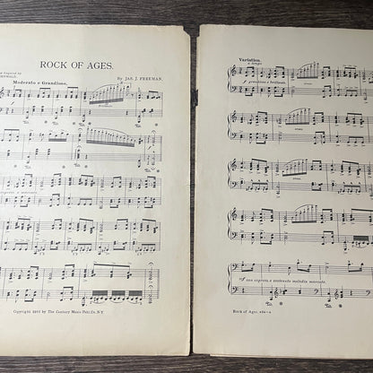 Rock of Ages Sabbath Echoes James J Freeman 1901 Sheet Music V13