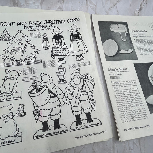 1937 First Grade Students Christmas Gift Crafts Instructor Magazine Clip FL6-2