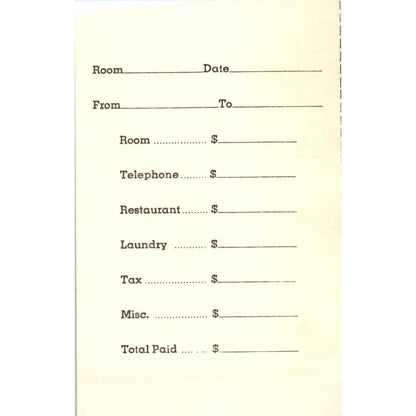 1965 Gran-View Motel Check Out Stub Ogdensburg New York AE2