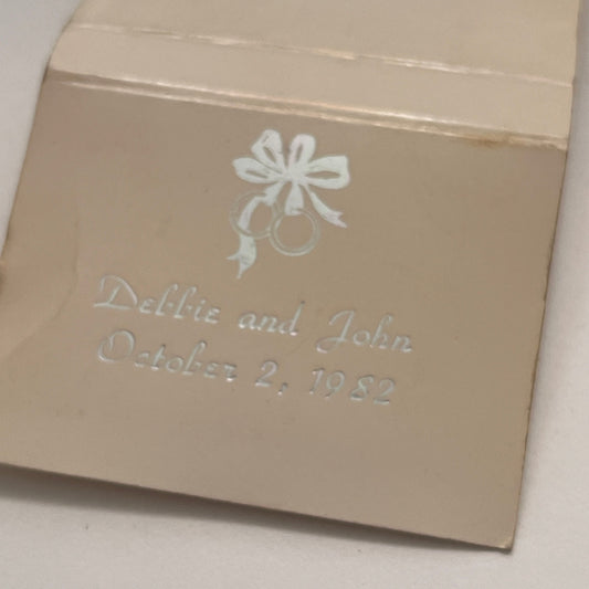 Debbie and John Wedding Oct 2 1982 Monogrammed Vintage Matchbook Cover TB8-MB-6