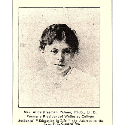 Alice Freeman Palmer Ph.D. President Wellesley College 1892 Portrait AG2-M22