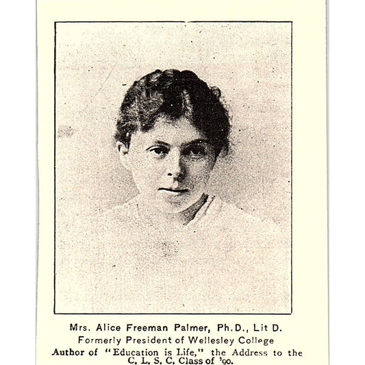 Alice Freeman Palmer Ph.D. President Wellesley College 1892 Portrait AG2-M22