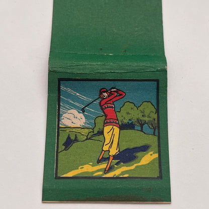 Female Golfer Colgate Match Aristocrat Vintage Matchbook Cover TB8-MB-4