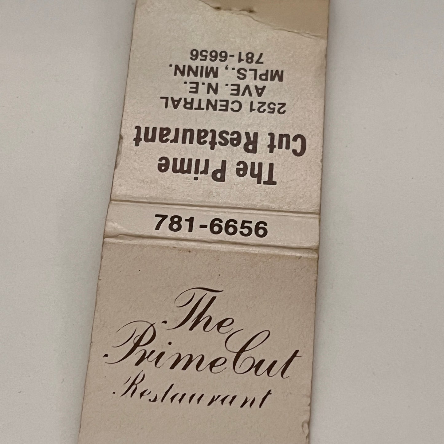 The Prime Cut Restaurant 2521 Central Ave Minneapolis MN Matchbook MB59-1