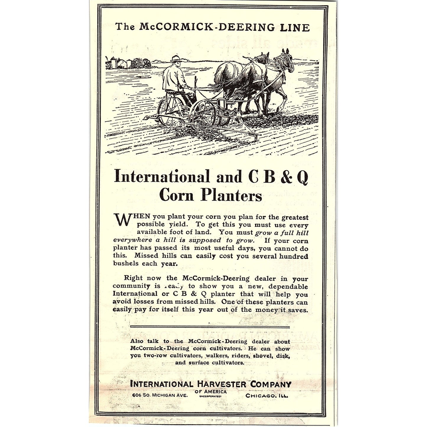 International Harvester Co IH Corn Planters Chicago IL 1924 Ad AG3-4
