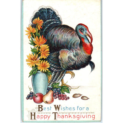 Thanksgiving Turkey Embossed Antique Postcard PC8
