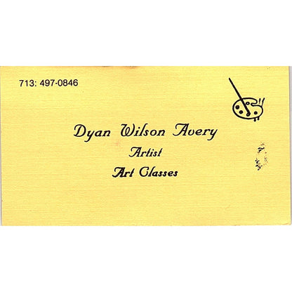 Dyan Wilson Avery Artist Houston TX Vintage Business Card SE3-B11
