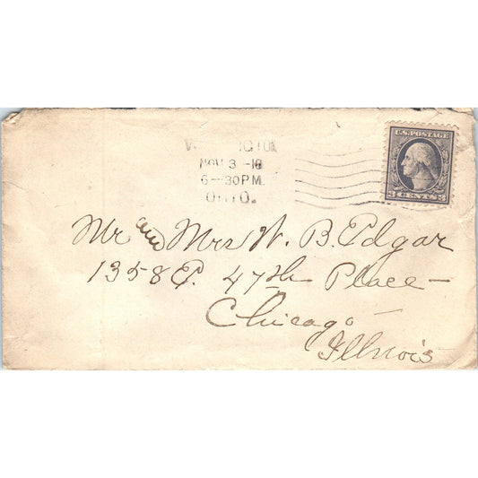 1918 B. Edgar Chicago From Ohio Postal Cover Ai5-PCL