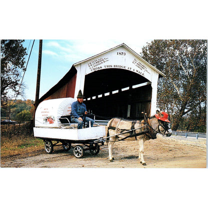 Parke County 14-61-13 Indiana Vintage Covered Bridge Postcard PC15