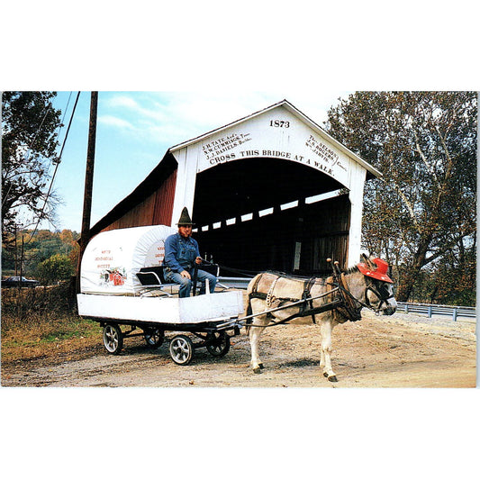 Parke County 14-61-13 Indiana Vintage Covered Bridge Postcard PC15