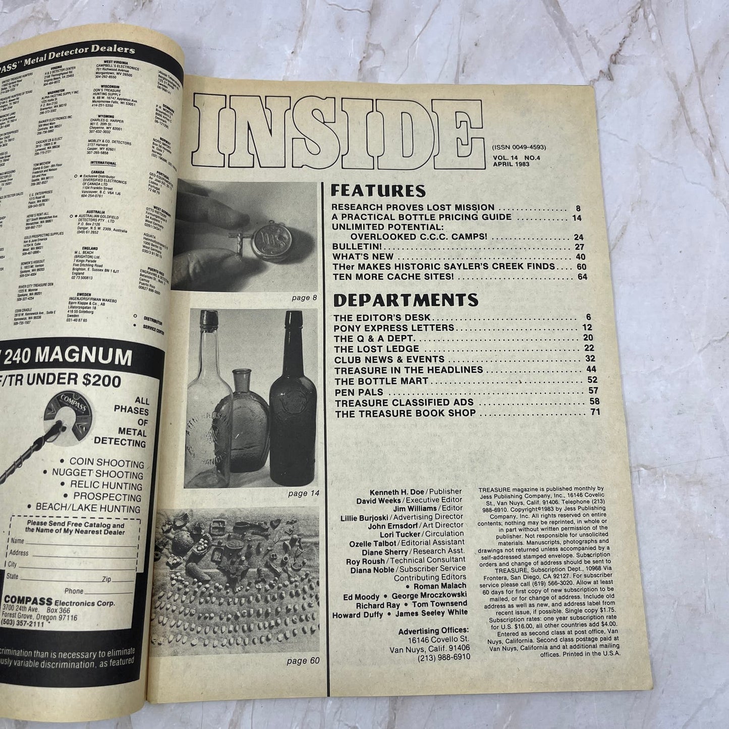 1983 April - Treasure Magazine - Treasure Hunting Metal Detecting Gold Coins M10