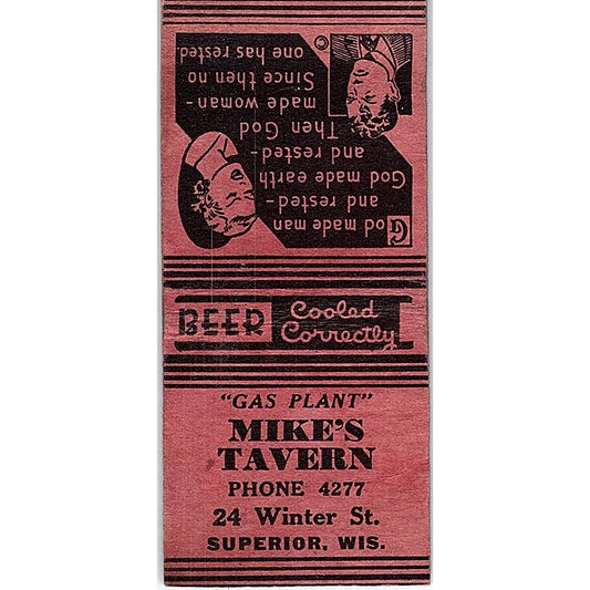 Mike's Tavern Superior WI Vintage Matchbook Cover SC7-Y6